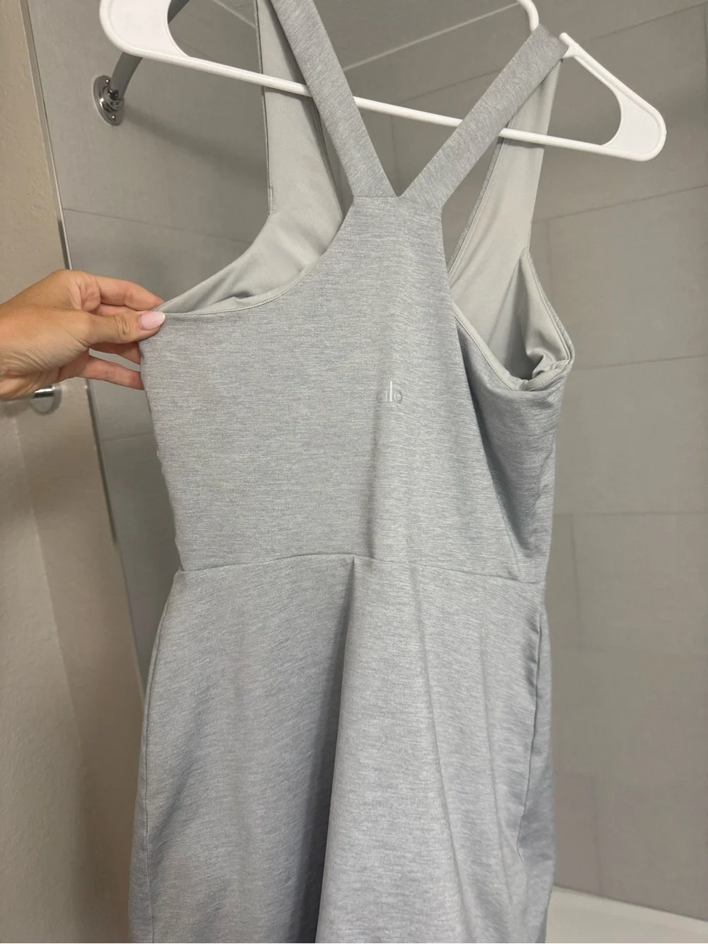 ALO Yoga Light Gray V-Neck Mini Dress